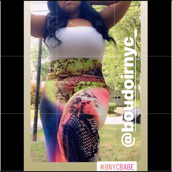 NWOT Tye-dye Snake Printed High Waist Pants - Picture 4 of 4